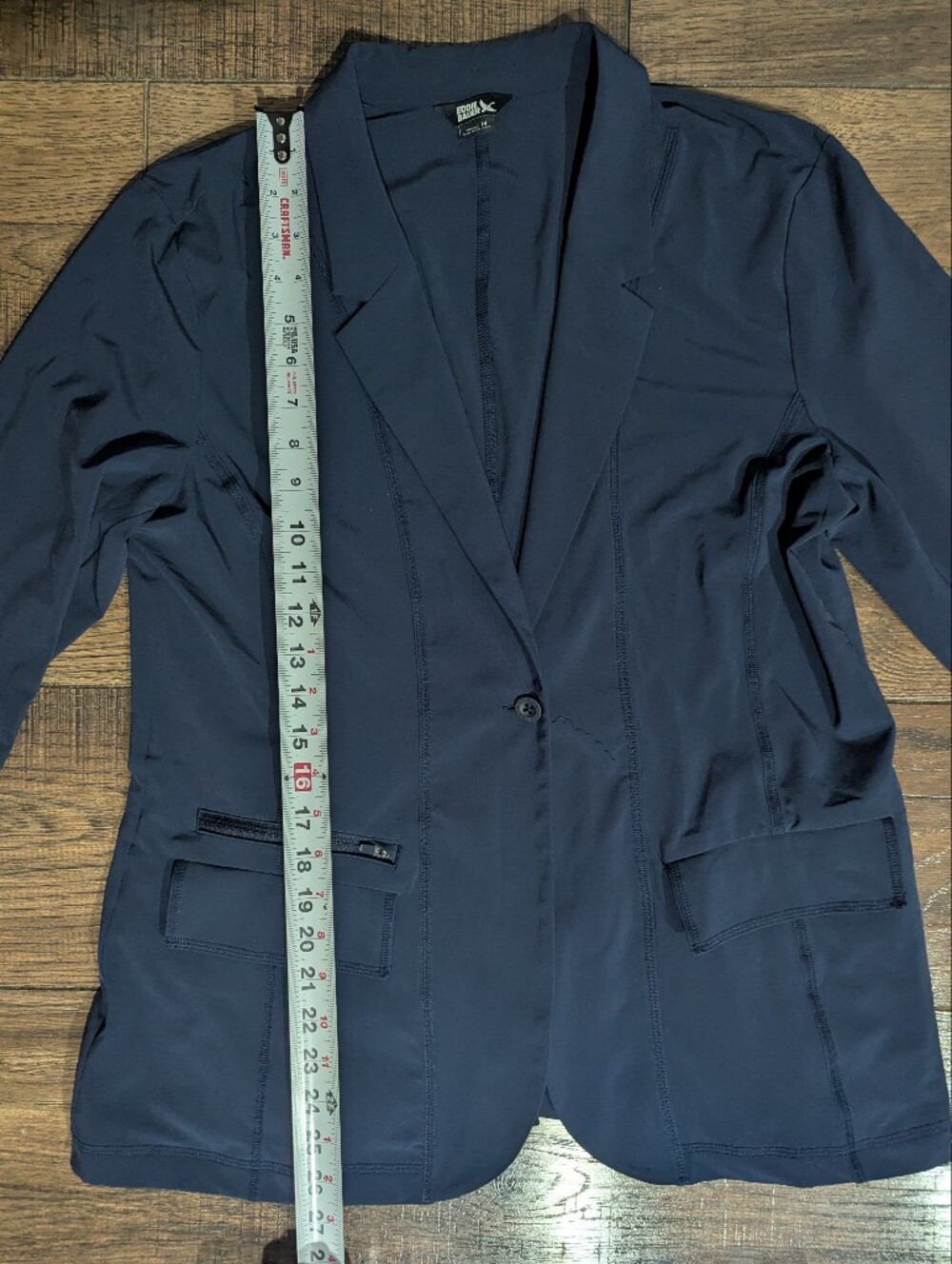 Eddie Bauer Women's Athleisure Blazer Jacket Unlined Stretch Size 14 Zip Pockets - Picture 10 of 16